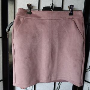 Vero Moda Powder Pink Faux Suade Mini Pencil Skirt Size XS